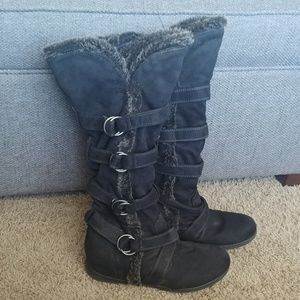 Black Suede Boots - Size 8.5